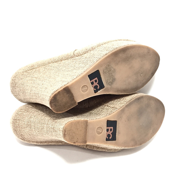 🌟 BC Footwear Tan Canvas Open Toe Lace Up Booties - Picture 8 of 8